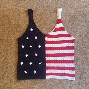 American flag knitted tang top, new, never worn